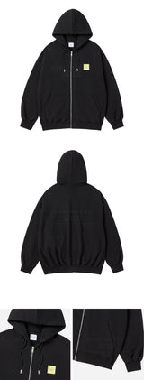 25SS BOX BASIC LOGO HOODIE ZIP UP BLACK