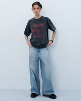 リボンキャッツTシャツ　チャコール