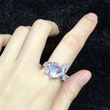 Big Heart gemstone Ring
