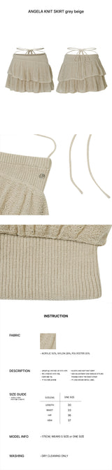 ANGELA KNIT SKIRT grey beige
