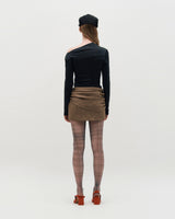 One Shoulder Draped Jersey Top _ BLACK