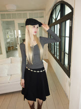 pleats midi skirt