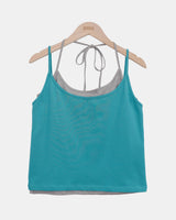 Mecha Halter Layered Sleeveless Top