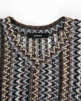 Vネックニットベスト _ BROWN