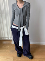 Shoulder Strap Soft Long Sleeve Tee