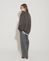 STUDS BRUSHED LINING STRAIGHT LEG JEANS [BLUE]