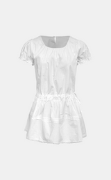 Pure Ruffle Sleeve Cotton Dress