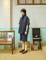 Yellow Dream Star Soft Navy Short-Sleeved Shirt [Unisex]