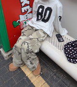 [UNISEX] ピンタックカーモカーペンターワイドパンツ