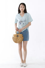 ギャラクシーVネックTシャツ_アイスミント
