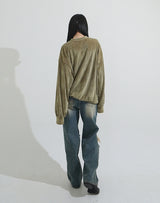 Glitter ribbed velvet top