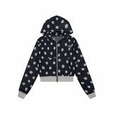 Dot&Star Patten Hooded Zip-up