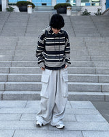 Multiple Stripe Hoodie (Black)