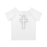 Divine Cross One-Shoulder Tee (Black) F25QB138