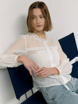 FRILL COLLAR BLOUSE WHITE