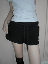 [MADE] Coquette Lace Shirred Fold-Over Shorts