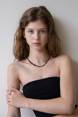 Oval black onyx necklace