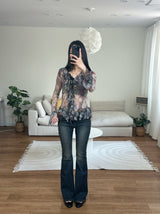curved slim bootcut denim