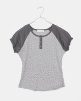 Pori star printed raglan puff short sleeve T-Shirt