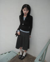 tart stripe button midi sk