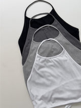 Monty Ribbed Wrap Halterneck Sleeveless