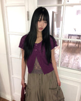 Meku Knit Short-Sleeve Cardigan