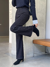 コルゲット裏起毛スパンブーツカットデニムパンツ