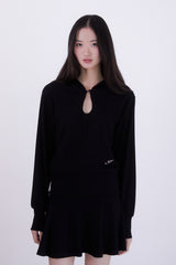 Knit mini flare skirt (BLACK)