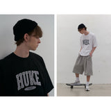 HUKE ロゴスケート半袖シャツ (ブラック)