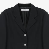Crop Button Jacket Black