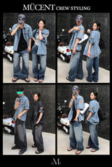 COUNTRY DENIM HALF SHIRT (2color)