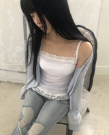 Pureble Open Front Long-Sleeve Cardigan