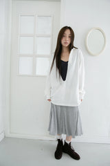 open button collar top(2colors)