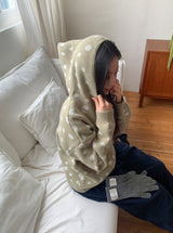 ホッツハイネックボタンドットフーディドニット