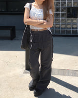 Pleated wrap pants set
