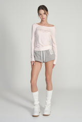 09 Numbering shorts, Gray/Pink