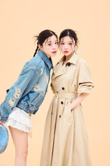 damage denim jacket