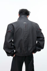 Deconstructed Textured Studded Jacket