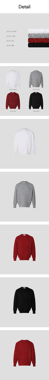 [Unisex] Angora cable knit(4color)