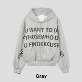 Wanted Lettering Crop Hood Zip-Up