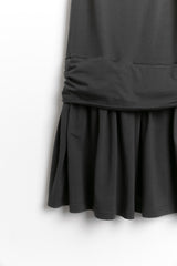 スパンウエストシャーリングスリーブレスワンピース(3colors)