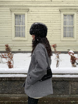 [MADE/3 Ounce Quilted Lining] Keden Wool Buckle Half Coat