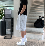 Glife Carpenter Bermuda Pin Tuck Banding Shorts