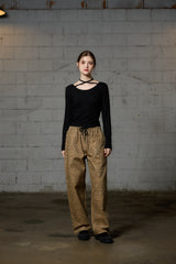 LEOPARD WIDE PANTS / BEIGE