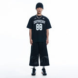 ENOE ワッペンスウェットバミューダパンツ- BLACK
