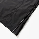 ポリーコットンリブダブルプラケットロングジャケット - ブラック