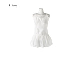 Cower Strap Layered See-through One Piece