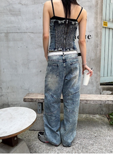 キッチュスリットワイドデニムパンツ