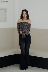 black jeans bootcut denim pants