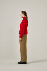 Cashmere turtle neck knit (Red)